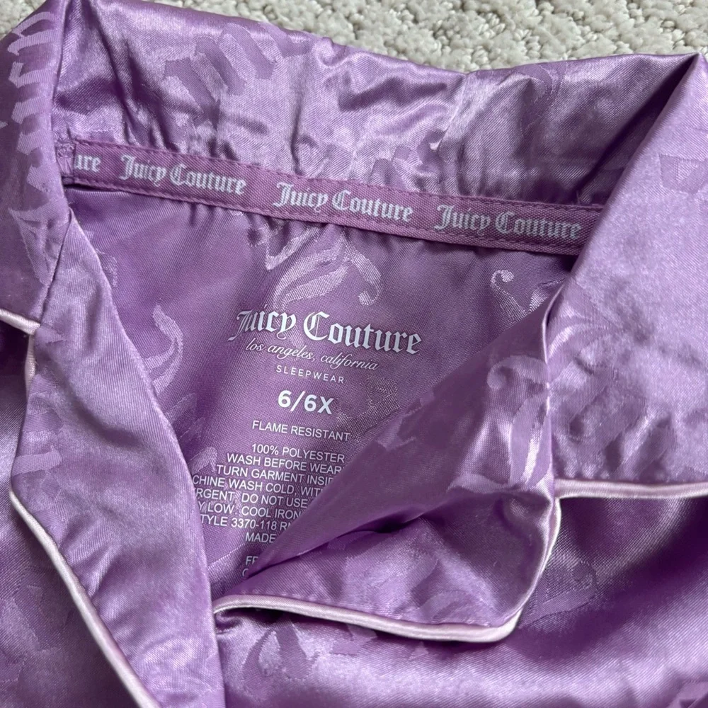 Juicy Couture Kids Purple Satin Pajama Set
